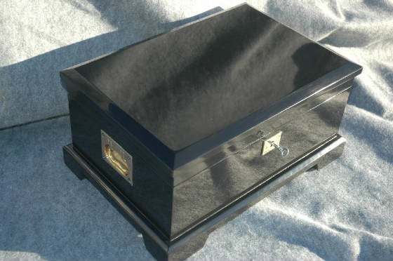 black keepsake box lock and handles