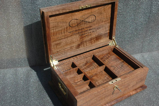 jewelry box with jewelry tray opened lid