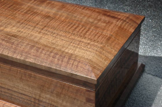 walnut handcrafted jewelry box for men figured black walnut top side