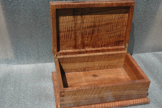 walnut handcrafted jewelry box for men figured black walnut open lid