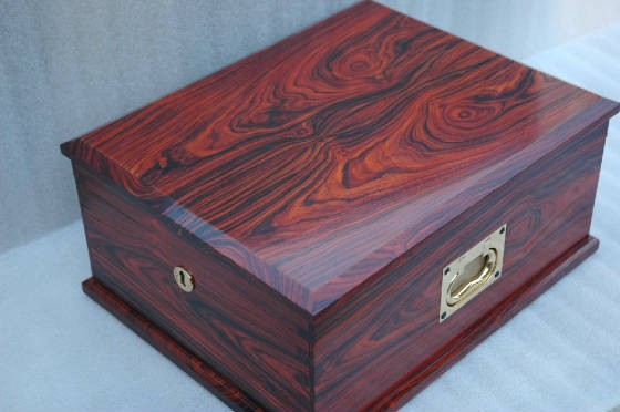 custom exotic cocobolo humidor lock handles  top side handles