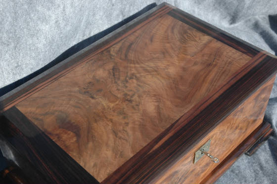 custom built crotch walnut keepsake box top