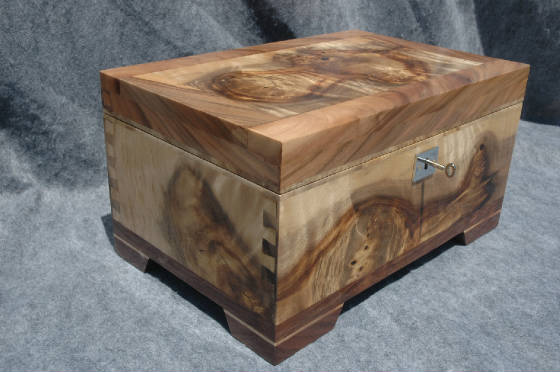 memory box with lock museum quality lock myrtle wood top side front