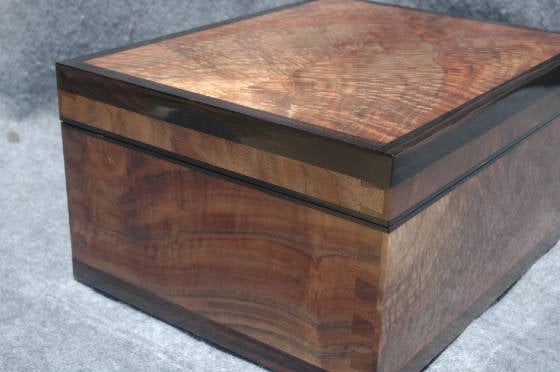 walnut memory box bookmatch ebony trim right side