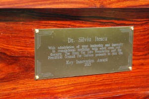 custom exotic cocobolo wood box with inlay pontifical council for culture adult stem cell research award