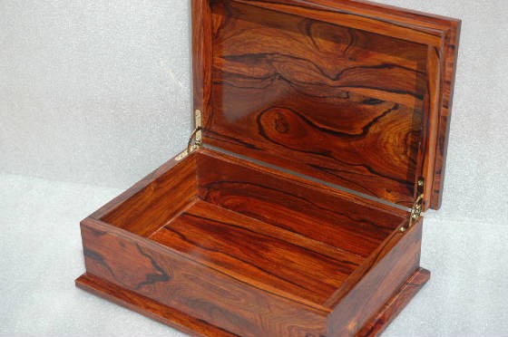 exotic wooden box coocobolo  collection top lid