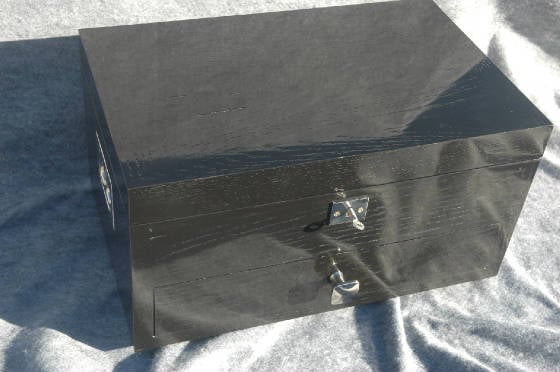 keepsake box with lock and drawer front