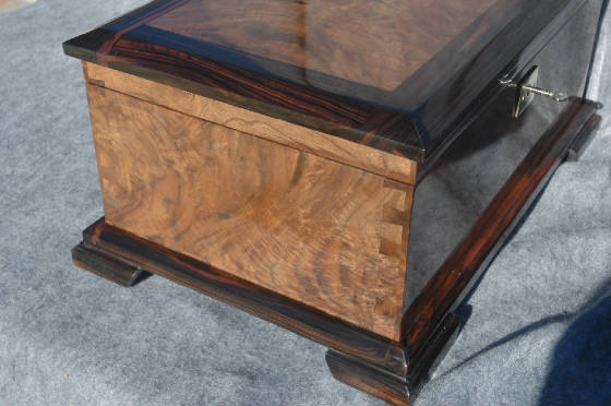 custom built crotch walnut keepsake box right side