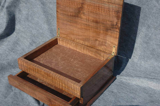 keepsake box with drawer black walnut open drawer