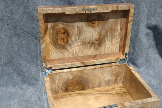 memory box with lock museum quality lock myrtle wood open lid