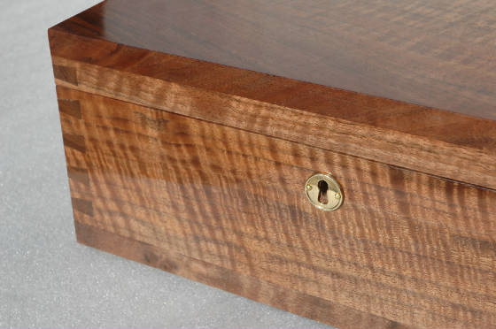 handmade keepsake box black walnut lock front