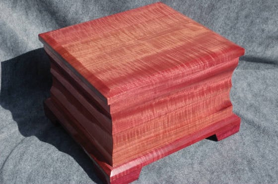handcrafted jewelry box purple heart wood with jewelry tray