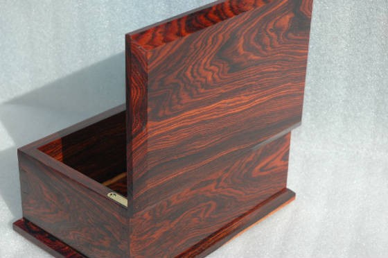 custom made wooden box exotic cocobollo handcrafted and personalized back