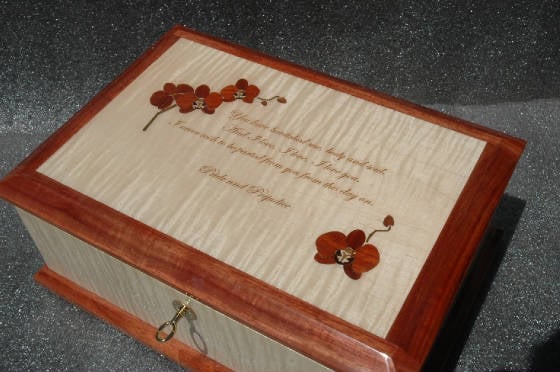 custom love letter wooden box handcrafted bwood inlay engraving lock