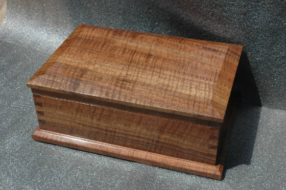 walnut handcrafted jewelry box for men figured black walnut top front