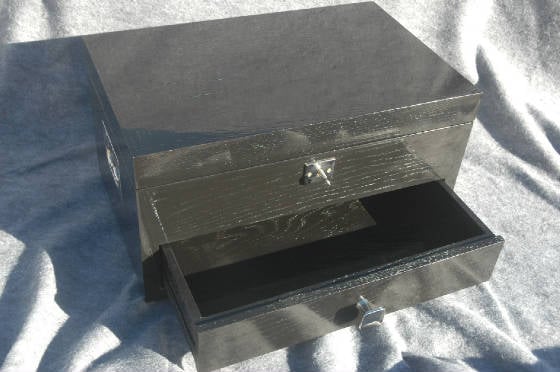 keepsake box with lock and drawer open