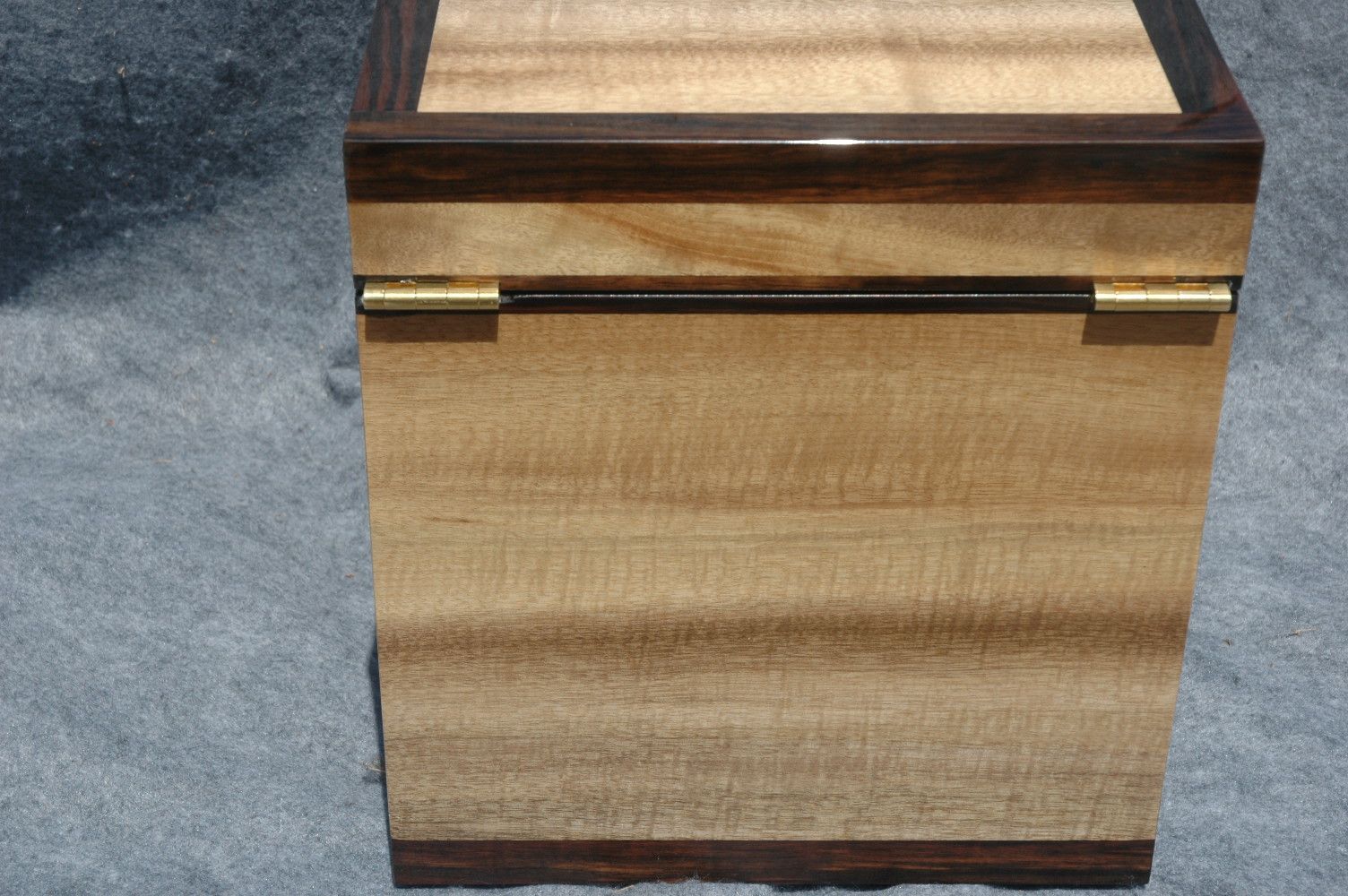 wooden urn with ebony trim side view